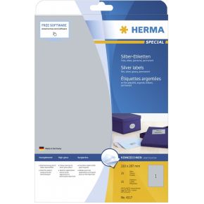 Image of HERMA Etiketten folie zilver 210x297 A4 LaserCopy