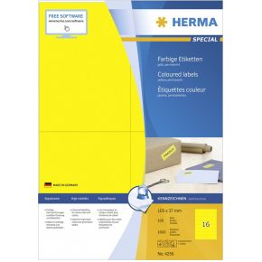 Image of HERMA Etiketten geel 105x37 A4 1600 st.