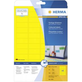 Image of Herma etiketten geel 45.7x21.2 20 vel DIN A4 960 stuks 4366