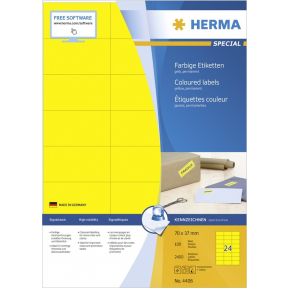 Image of HERMA Etiketten geel 70x37 A4 2400 st.