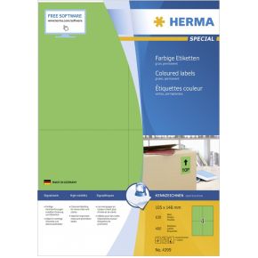 Image of HERMA Etiketten groen 105x148 A4 400 st.