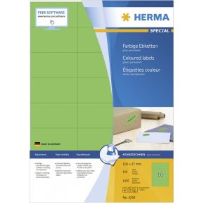 Image of HERMA Etiketten groen 105x37 A4 1600 st.