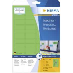 Image of Herma etiketten groen 45.7x21.2 20 Vel DIN A4 960 stuks 4369