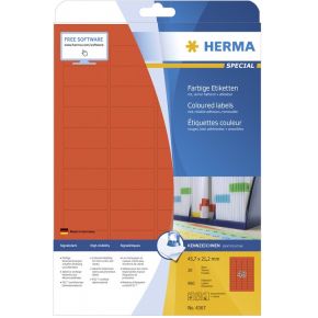 Image of Herma etiketten rood 45.7x21.2 20 vel DIN A4 960 stuks 4367