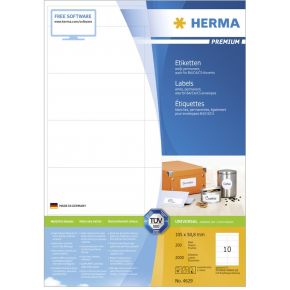 Image of HERMA Etiketten wit 105x50.8 Premium A4 2000 st.