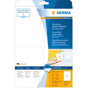 Image of HERMA Etiketten wit correctie/afdek 105x148 A4