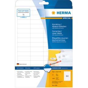 Image of HERMA Etiketten wit correctie/afdek 48.3x16.9 A4