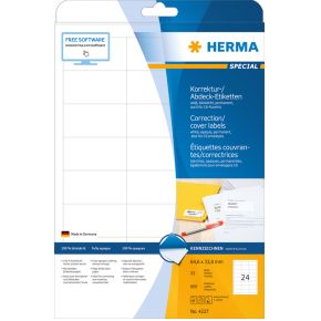 Image of HERMA Etiketten wit correctie/afdek 64.6x33.8 A4