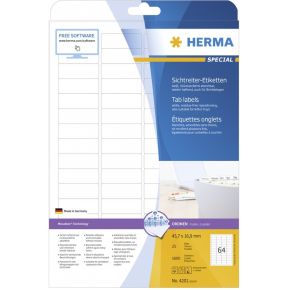 Image of Herma index etiketten 45.7x16.9 25 vel DIN A4 1600 stuks 4201
