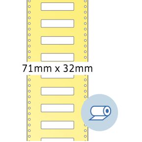 Image of HERMA Rol etiketten thermotransfer 71x32mm wit licht glanzend 5000 St.