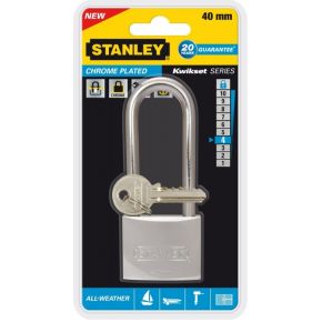 Image of Stanley - Chrome Plated, All Weather Padlock, 40 mm (81061371401)