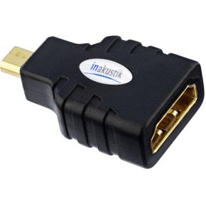 Image of HDMI Adapter [1x HDMI-stekker D micro - 1x HDMI-bus] Zwart Vergulde steekcontacten Inakustik
