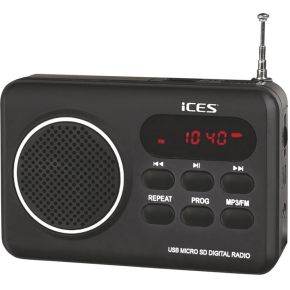 Image of FM Transistorradio ICES IMPR-112 SD, FM, USB Herlaadbaar Zwart