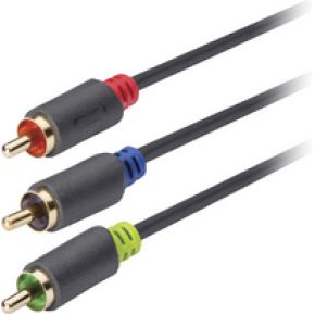 Image of Component video kabel 3x RCA male - 3x RCA male 2,00 m grijs - König