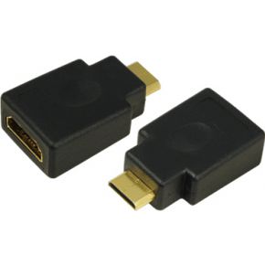 Image of HDMI Adapter [1x HDMI-stekker C mini - 1x HDMI-bus] Zwart Vergulde steekcontacten LogiLink