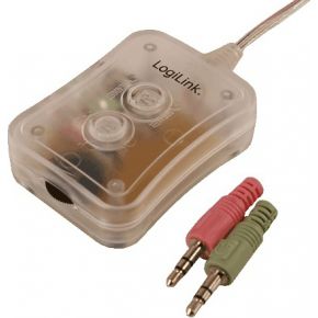 Image of 2 poorten Luidspreker-schakelaar geÃ¯ntegreerde volumeregelaar LogiLink Audio-omschakelaar voor headset en luidsprekers Transparant