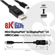 CLUB3D-Mini-DisplayPort-naar-DisplayPort-1-4-HBR3-Kabel-2-Meter