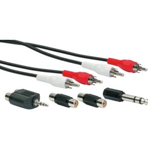 Image of Schwaiger 2 x RCA/2 x RCA 2.5m 2.5m 2 x RCA 2 x RCA Zwart, Rood, Wit