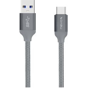 nevox 1480 2m USB A USB C Grijs USB-kabel