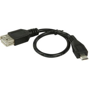 Image of USB 2.0 adapterkabel USB Micro B mannelijk - A vrouwelijk 0,20 m zwart