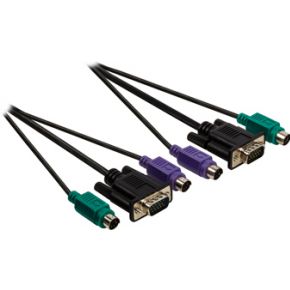 Image of KVM kabel VGA male - 2x PS2 male - VGA male - 2x PS2 male 2,00 m zwart