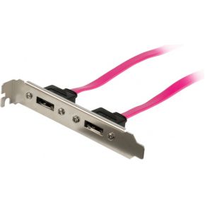 Image of SATA 3 Gb/s Kabel 2x SATA 7-Pins Female - 2x SATA 7-Pins Beugel 0.50 M Rood