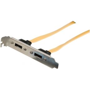 Image of SATA 6 Gb/s Kabel 2x SATA 7-Pins Female - 2x SATA 7-Pins Beugel 0.50 M Geel