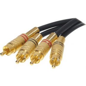 Image of Vedimedia Cinch kabel 1,5 m zwart,Stekker verguld