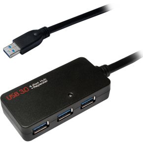 Image of LogiLink UA0262 USB 3.0 (3.1 Gen 1) Type-A 5000Mbit/s Zwart hub & concentrator