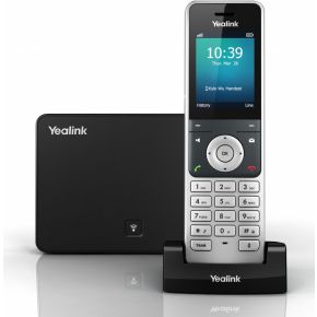 Image of Yealink SIP-W56P Draadloze handset 5regels LCD Zwart, Zilver IP telefoon