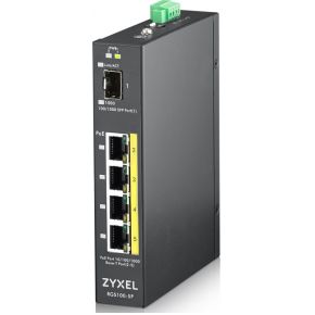 Image of ZyXEL RGS100-5P Unmanaged L2 Gigabit Ethernet (10/100/1000) Power over Ethernet (PoE) Zwart
