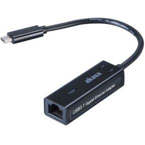 Image of Akasa AK-CBCA07-15BK USB Type-C RJ-45 Zwart kabeladapter/verloopstukje