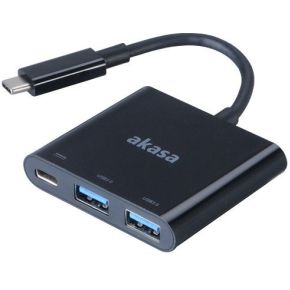 Image of Akasa AK-CBCA08-15BK USB Type-C 2 x USB 3.0, 1 x USB Type-C Zwart kabeladapter/verloopstukje