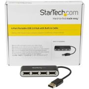 StarTech-com-ST4200MINI2-USB-2-0-480Mbit-s-Zwart-Zilver-hub-concentrator