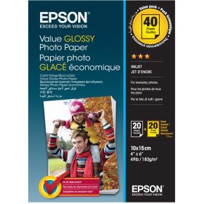 Image of 2x 20 Epson Value Glossy Photo Paper 10x15 cm. 183 g S 400044