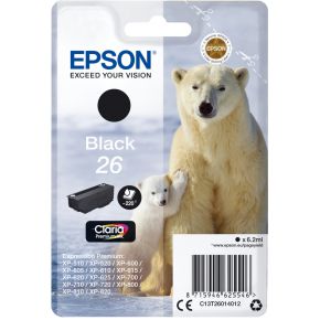 Image of Epson C13T26014012 6.2ml 220pagina's Zwart inktcartridge