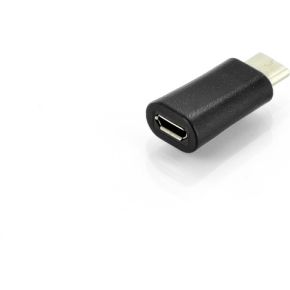 Image of Ednet 84327 USB type C USB micro B Zwart kabeladapter/verloopstukje