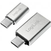LogiLink AU0040 USB 3.1 C USB 3.0 A, Micro USB 2.0 Aluminium kabeladapter/verloopstukje