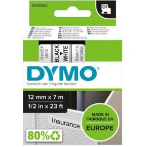 Image of Dymo 5x D1 tape S0720530 12mm x 7m Black/White