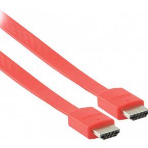 Image of High speed HDMI platte kabel met ethernet 2,00 m rood - Valueline