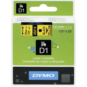 Image of DYMO 45018 Labeltape Tapekleur: Geel Tekstkleur:Zwart 12 mm 7 m