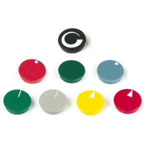 Image of Lid For 15mm Button (black - White Arrow)