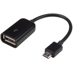 Image of OTG-KABEL - USB 2.0 A VROUWELIJK NAAR MICRO-USB 5P MANNELIJK - ZWART -