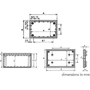 Image of Cover Behuizing - Grijs 85 X 56 X 41.4mm
