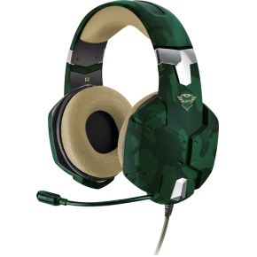 Image of Gaming headset 3.5 mm jackplug Kabelgebonden, Stereo Trust GXT 322C Over Ear Groen, Camouflage
