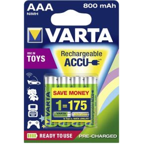 Image of 1x4 Varta Toys Accu AAA Ready2Use NiMH 800 mAh Micro