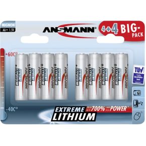 Image of 4+4 Ansmann Extreme Lithium AA Mignon LR 6 Big Pack