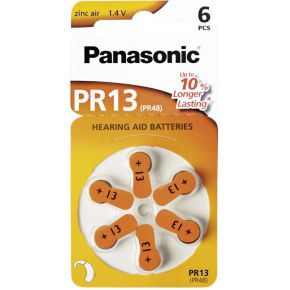 Image of Panasonic PR 13 hoorapparaat cellen Zinc Air 6 stuks