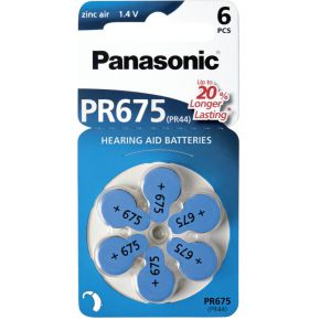 Image of Panasonic PR 675 hoorapparaat cellen Zinc Air 6 stuks