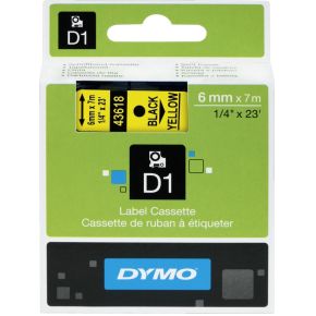 Image of DYMO D1 Labeltape Tapekleur: Geel Tekstkleur:Zwart 6 mm 7 m